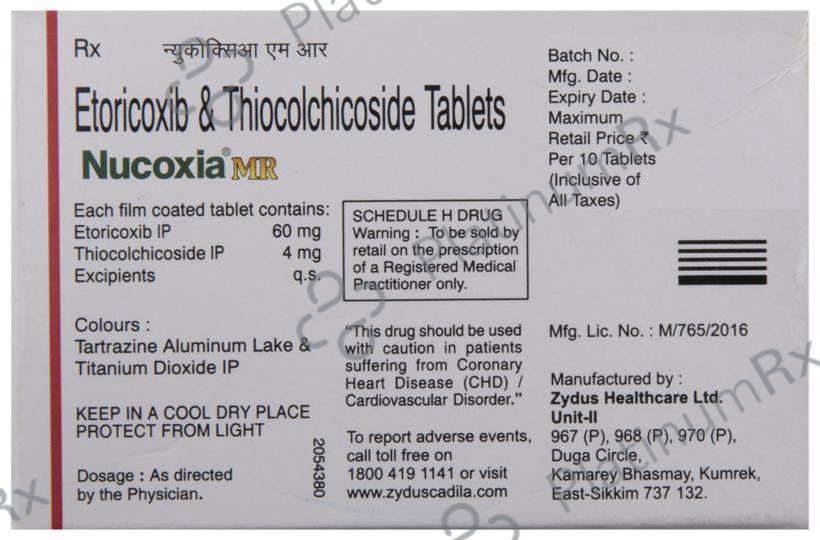 Nucoxia MR 60/4mg Tablet 10s