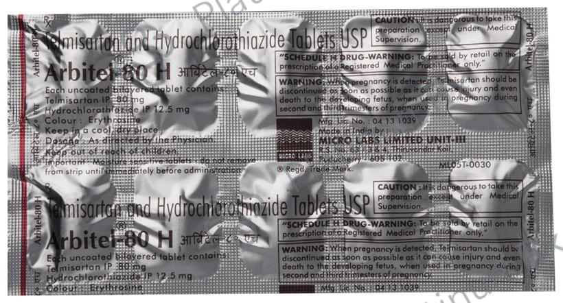 Arbitel 80H 12.5/80mg Tablet 10s