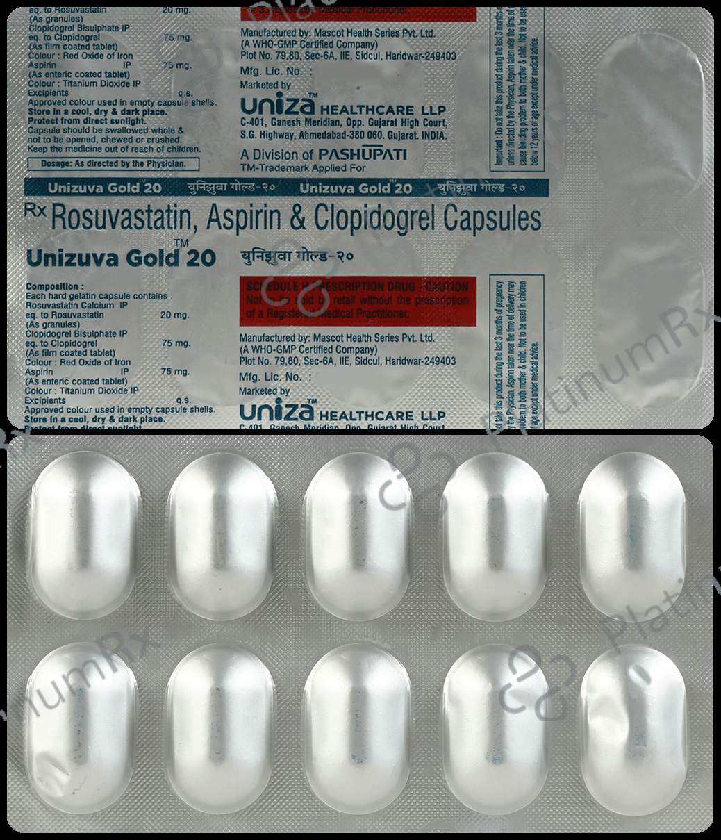 Unizuva Gold 75mg/20mg/75mg Capsule