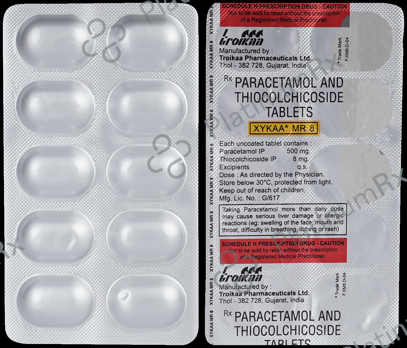 Xykaa MR 500/8mg Tablet 10s