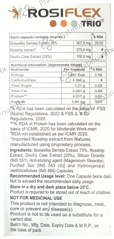 Rosiflex Trio Capsule 14s