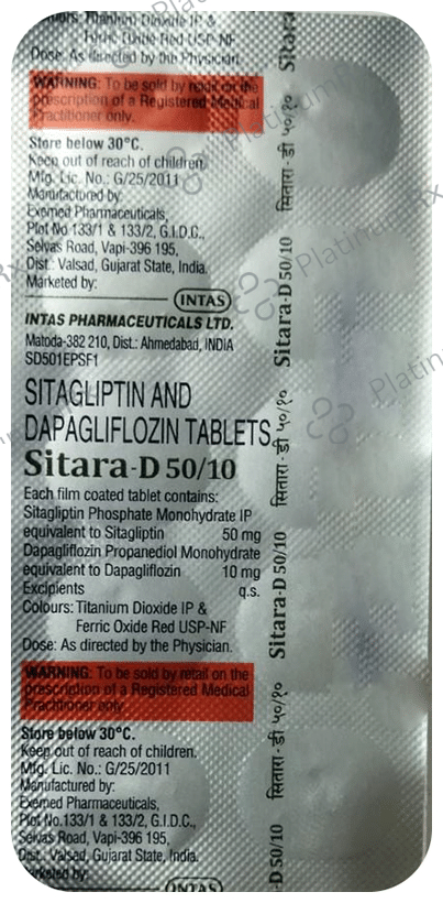 Sitara D 10/50mg Tablet 10s