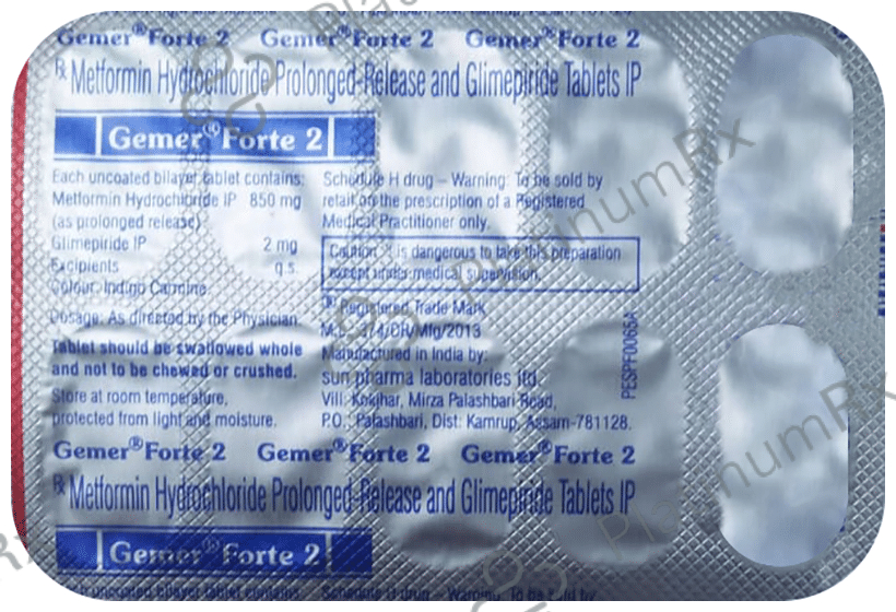 Gemer Forte 2/850mg Tablet PR 10s
