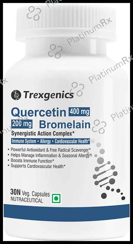 Trexgenics Quercetin 400mg Bromelain 200mg Veg Capsule