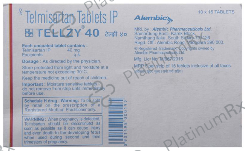 Tellzy 40mg Tablet 15s
