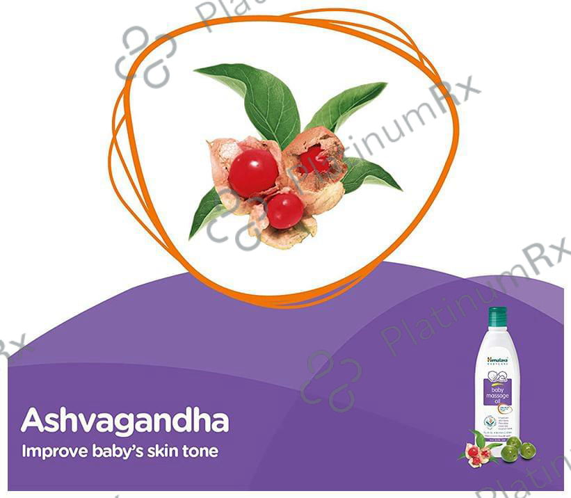 Himalaya Baby Massage Oil with Olive Oil & Winter Cherry - Improves Skin Tone - Pure, Gentle & Safe 200 ml