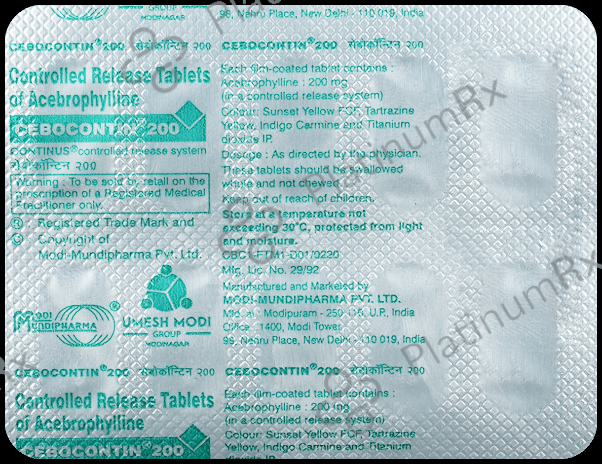 Cebocontin 200mg Tablet CR 10s