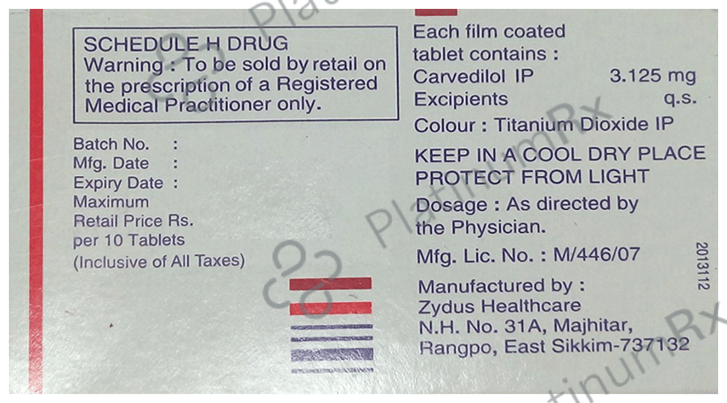 Carvil 3.125mg Tablet 10s