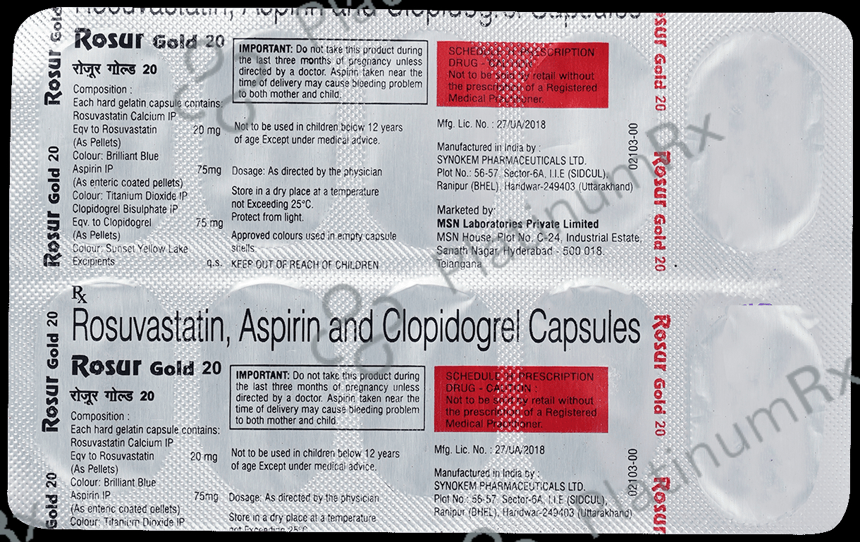 Rosur Gold 75mg/20mg/75mg Capsule