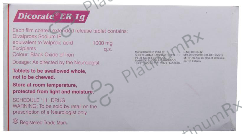 Dicorate ER 1000mg Tablet 10s