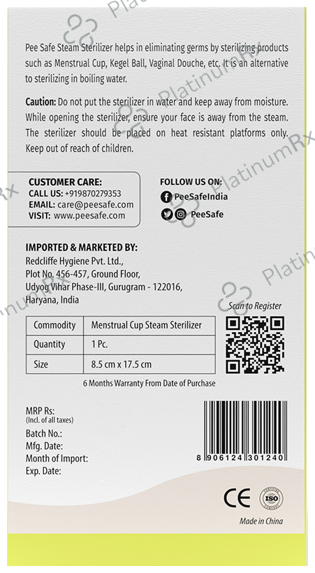 Pee Safe Menstrual Cup Steam Sterilizer