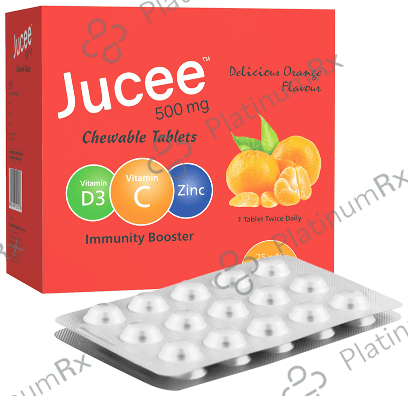 Jucee 500mg Chewable Tablet (15 Each) Delicious Orange 5 strips