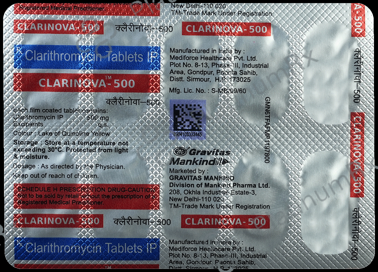 Clarinova 500mg Tablet 10s