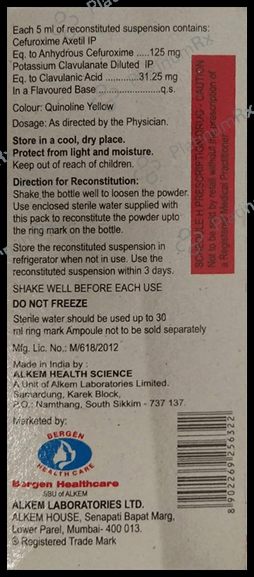 Zocef CV 125/31.25mg Dry Syrup 30ml