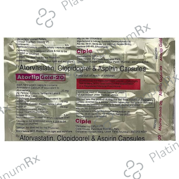 Atorlip Gold 20/75/75mg Capsule 10s