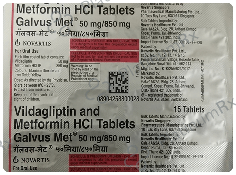 Galvus M 50/850mg Tablet 15s