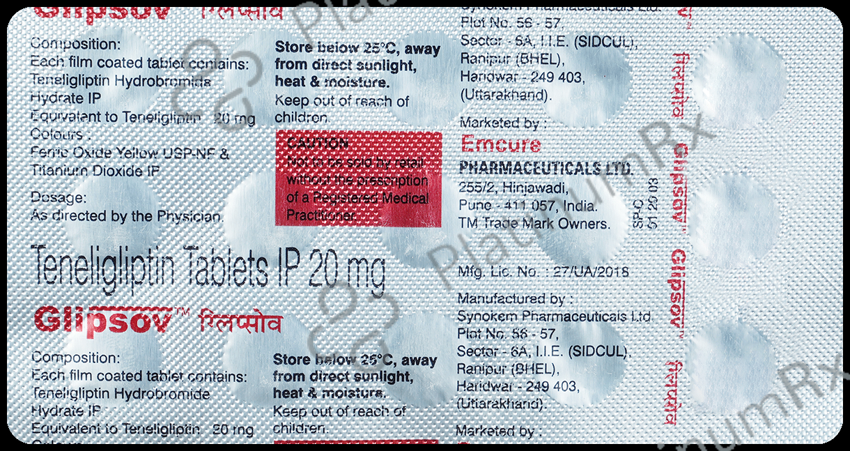 Glipsov 20mg Tablet 15s
