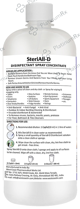 SteriAll Surface Disinfectant Spray (for Hard & Soft Surface) Concentrate
