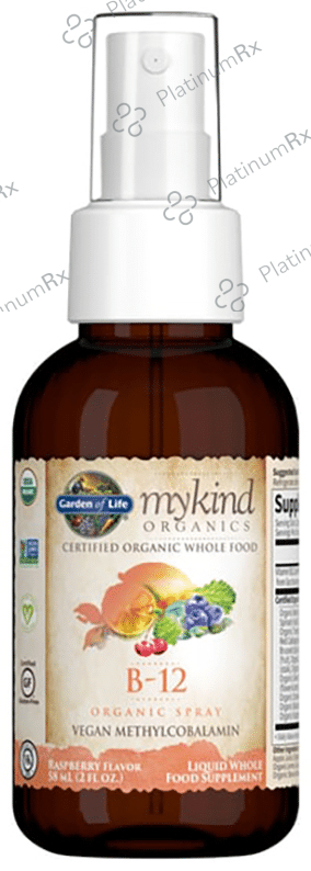 Garden of Life Mykind B-12 (Vegan Methycobalamin) - Organic Spray for Energy, Metabolism & Heart
