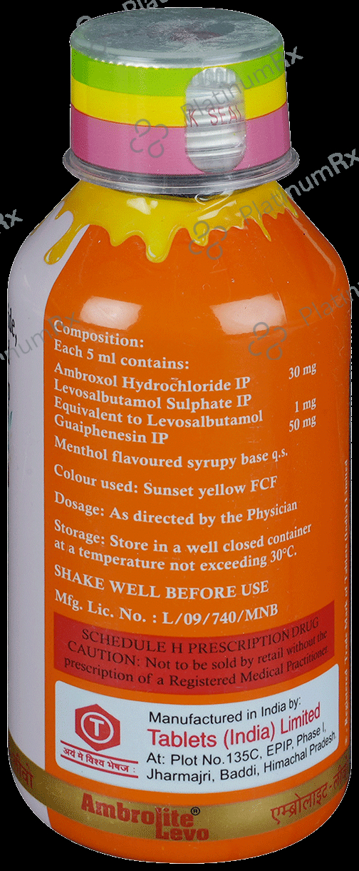 Ambrolite Levo 15/50/1mg Syrup 100ml