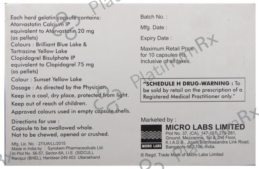 Avas CV 20/75mg Capsule 10s