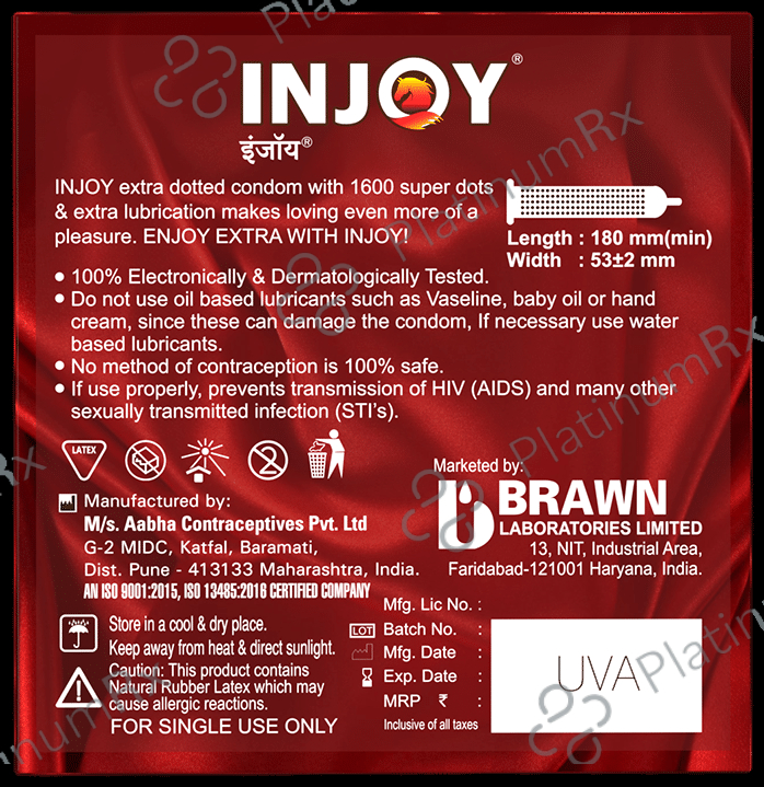 Injoy Extra Dotted Condom Strawberry