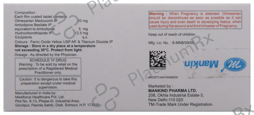 Olmetime AMH 5/12.5/20mg Tablet 10s