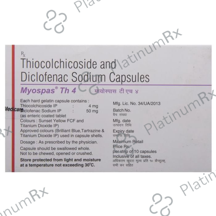 Myospas TH 50/4mg Capsule 10s
