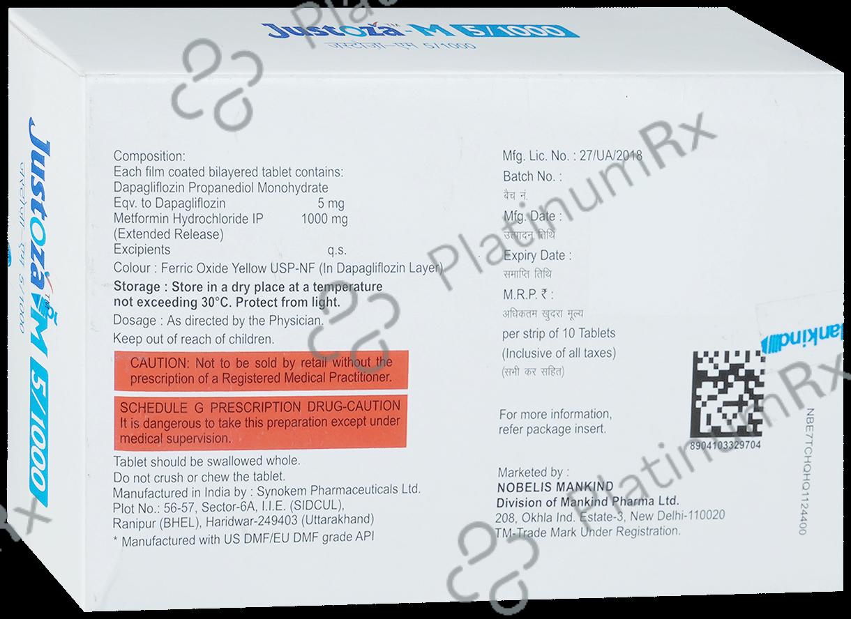 Justoza-M 5/1000 Tablet ER