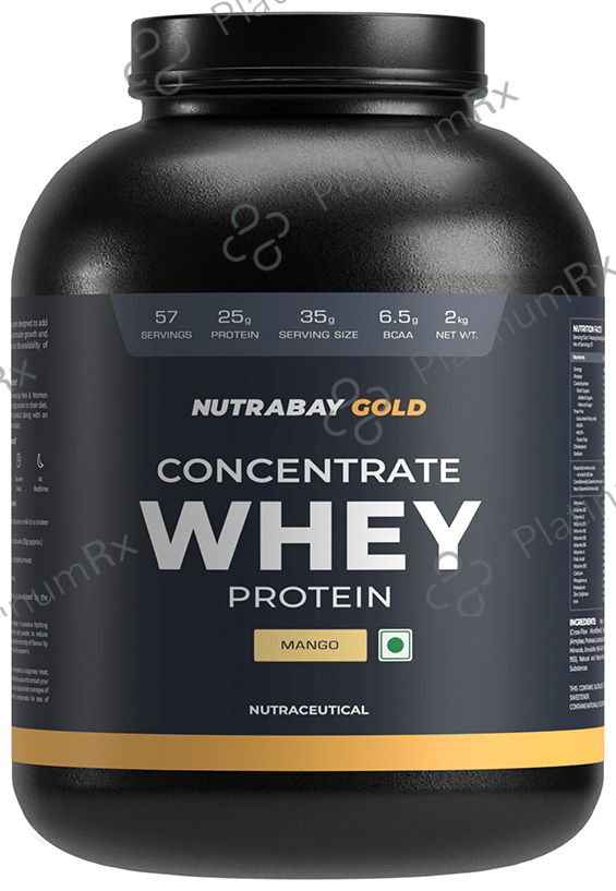 Nutrabay Whey Concentrate Protein for Muscle Recovery - No Added Powder Mango