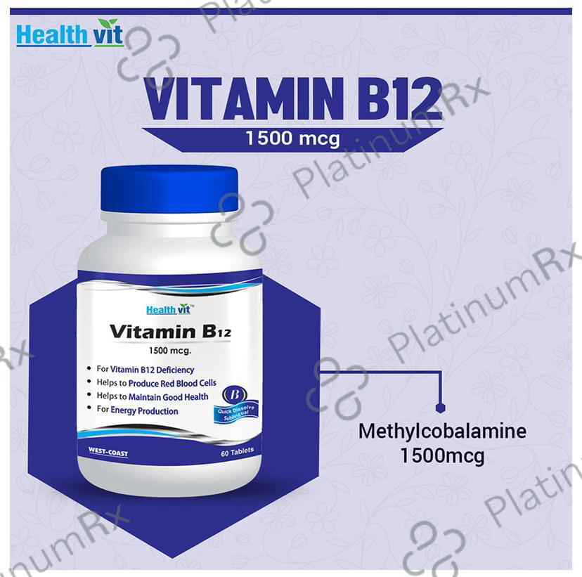 HealthVit Vitamin B12 1500mcg Tablet
