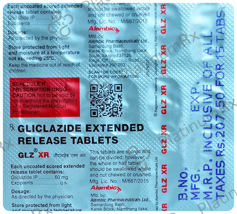 Glz XR 60mg Tablet 15s