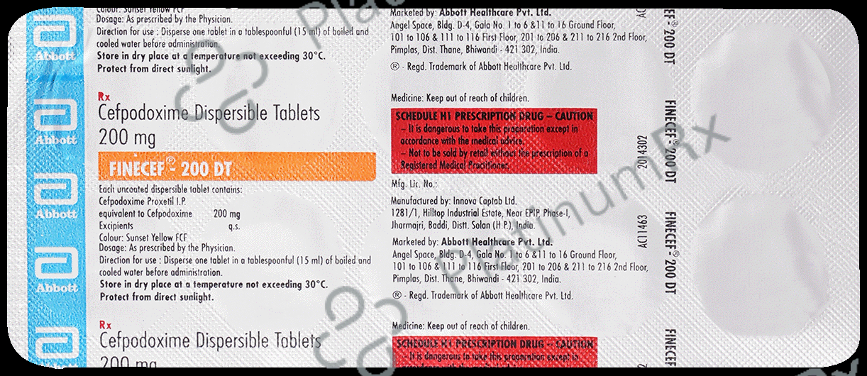 Finecef 200mg Tablet DT