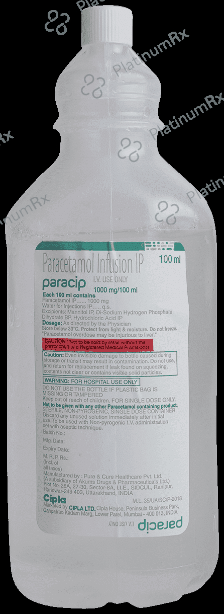 Paracip 1000mg Infusion 100ml