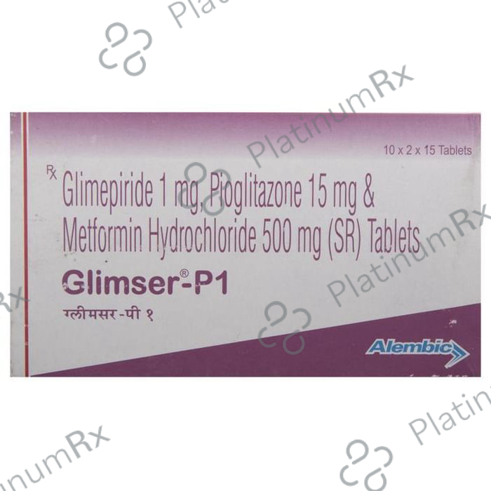 Glimser P1 1/500/15mg Tablet SR 15s