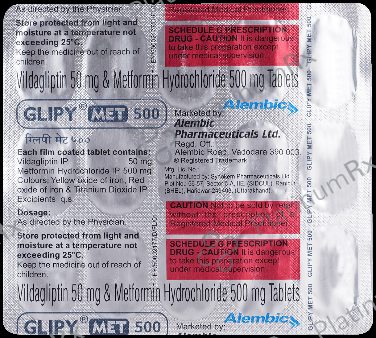 Glipy Met 500mg Tablet 15s