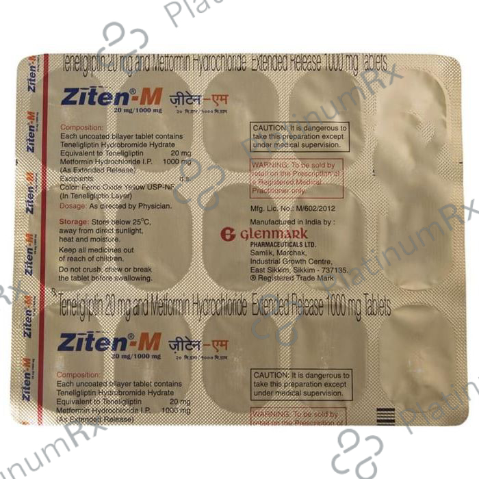 Ziten M 1000/20mg Tablet ER 15s