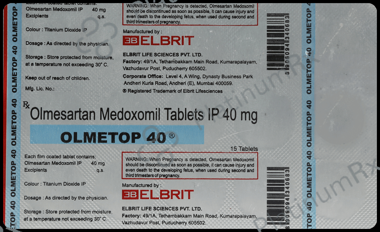 Olmetop 40mg Tablet 15s
