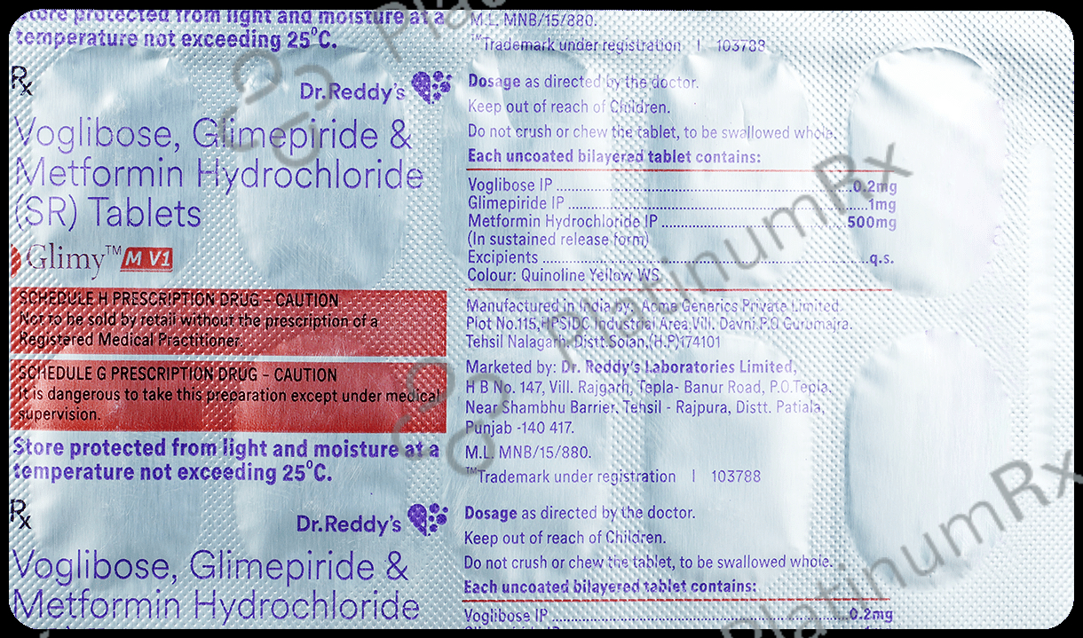 Glimy M V 1/500/0.2mg Tablet SR 10s