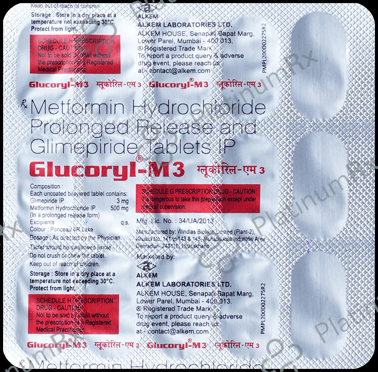 Glucoryl M3 3/500mg Tablet PR 15s