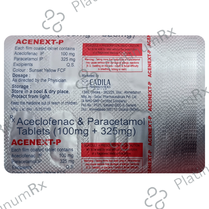 Acenext P 100/325mg Tablet 10s