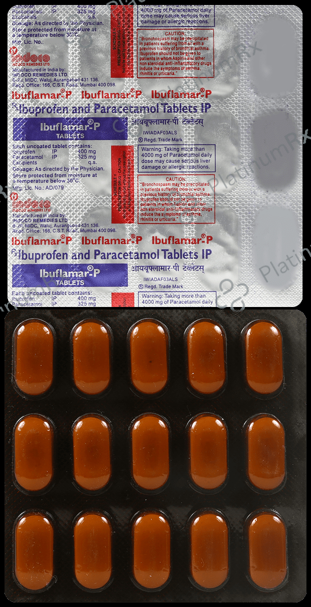Ibuflamar-P 400mg/325mg Tablet