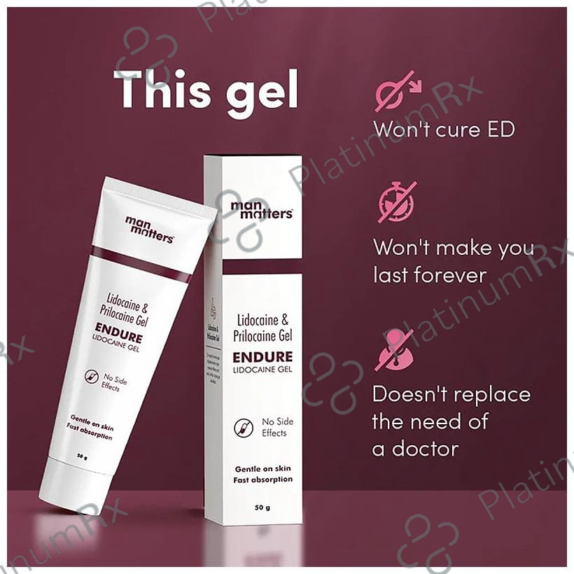 Man Matters Lidocaine & Prilocaine Endure Delay Gel for Men 50 gm