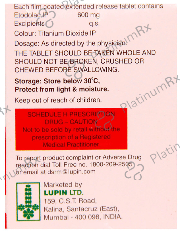Etofree ER 600mg Tablet 10s