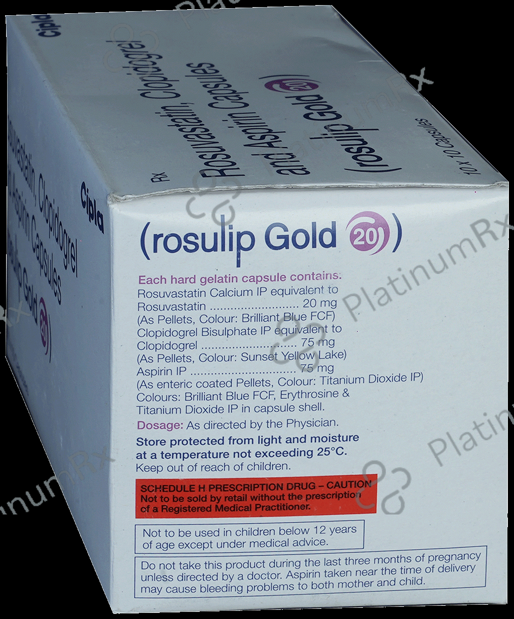 Rosulip Gold 20/75/75mg Capsule 10s