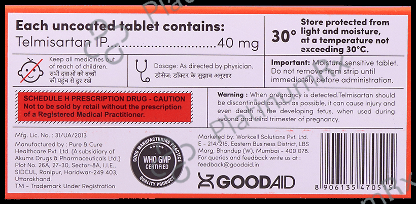 Aidsartan 40 Tablet