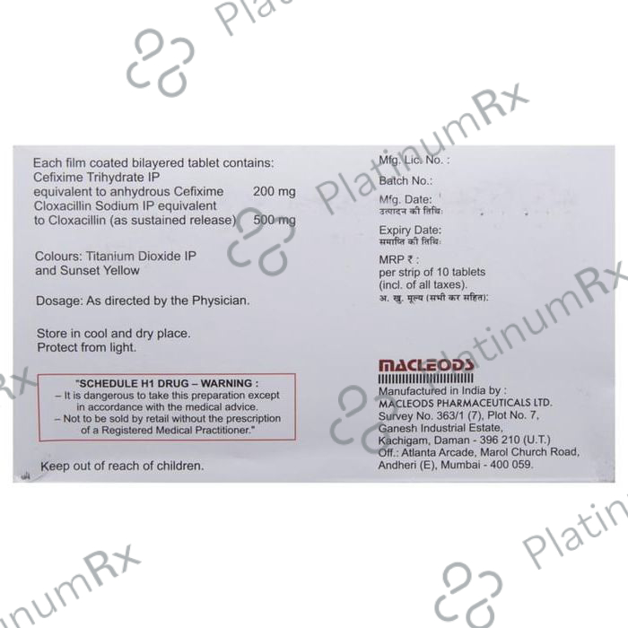 Cefolac XL 200/500mg Tablet 10s