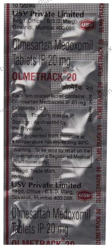 Olmetrack 20mg Tablet 10s