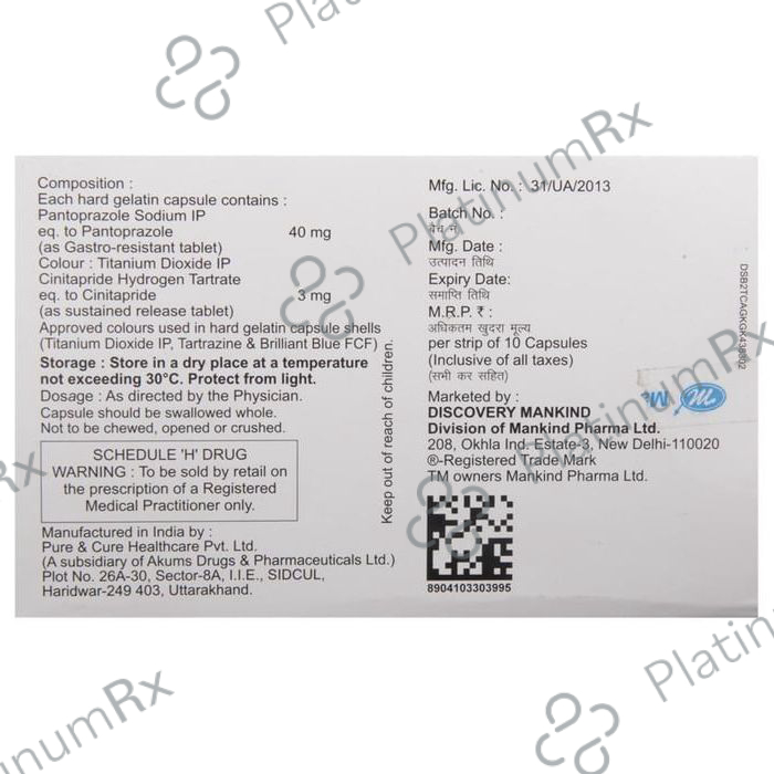 Pantakind Flux 3/40mg Capsule 10s