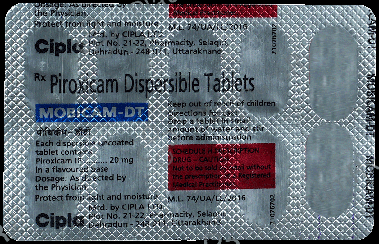 Mobicam 20mg Tablet DT 10s